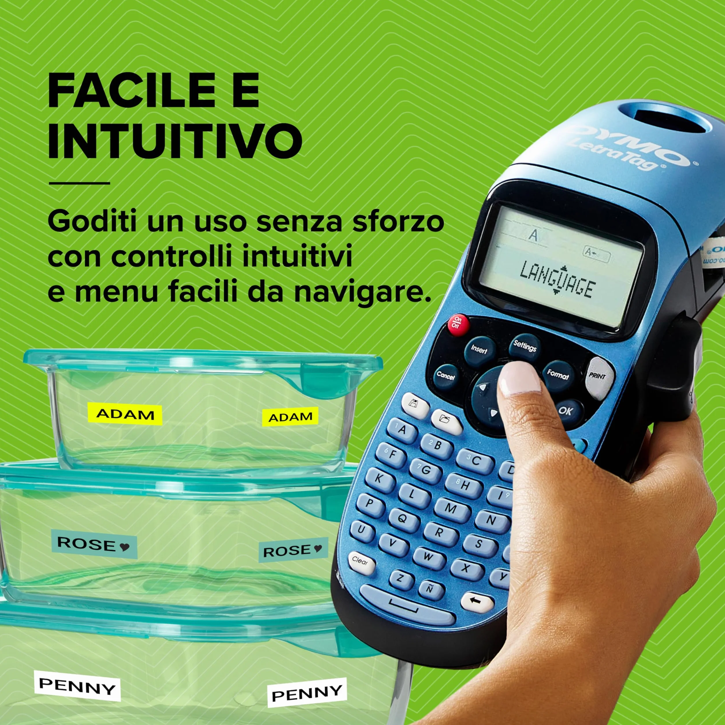 DYMO LetraTag LT-100T Etichettatrice palmare con tastiera ABC e display LCD 13 caratteri