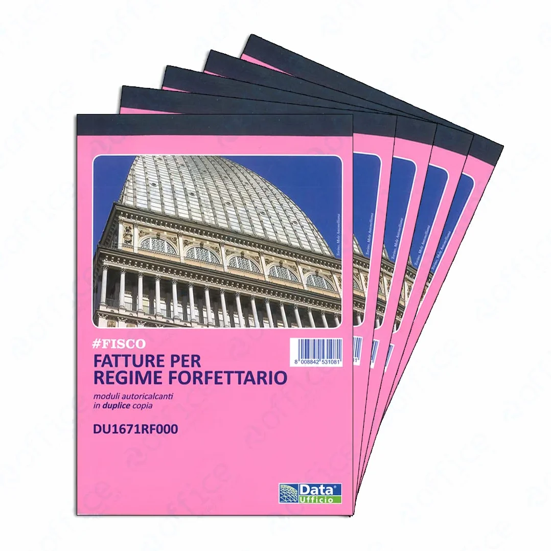 Blocco Fattura Regime Forfettario 5 Pezzi 21,5x14,8 cm Autoricalcanti Duplice Copia