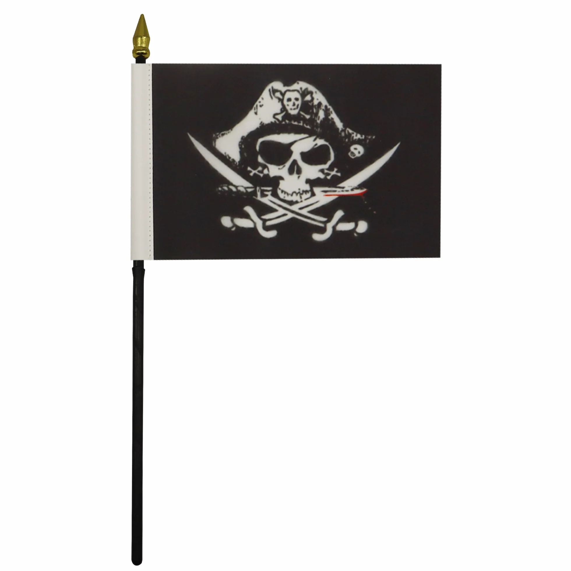 AZ FLAG Bandiera da Tavolo Pirata 15x10cm Punta Dorata Teschio