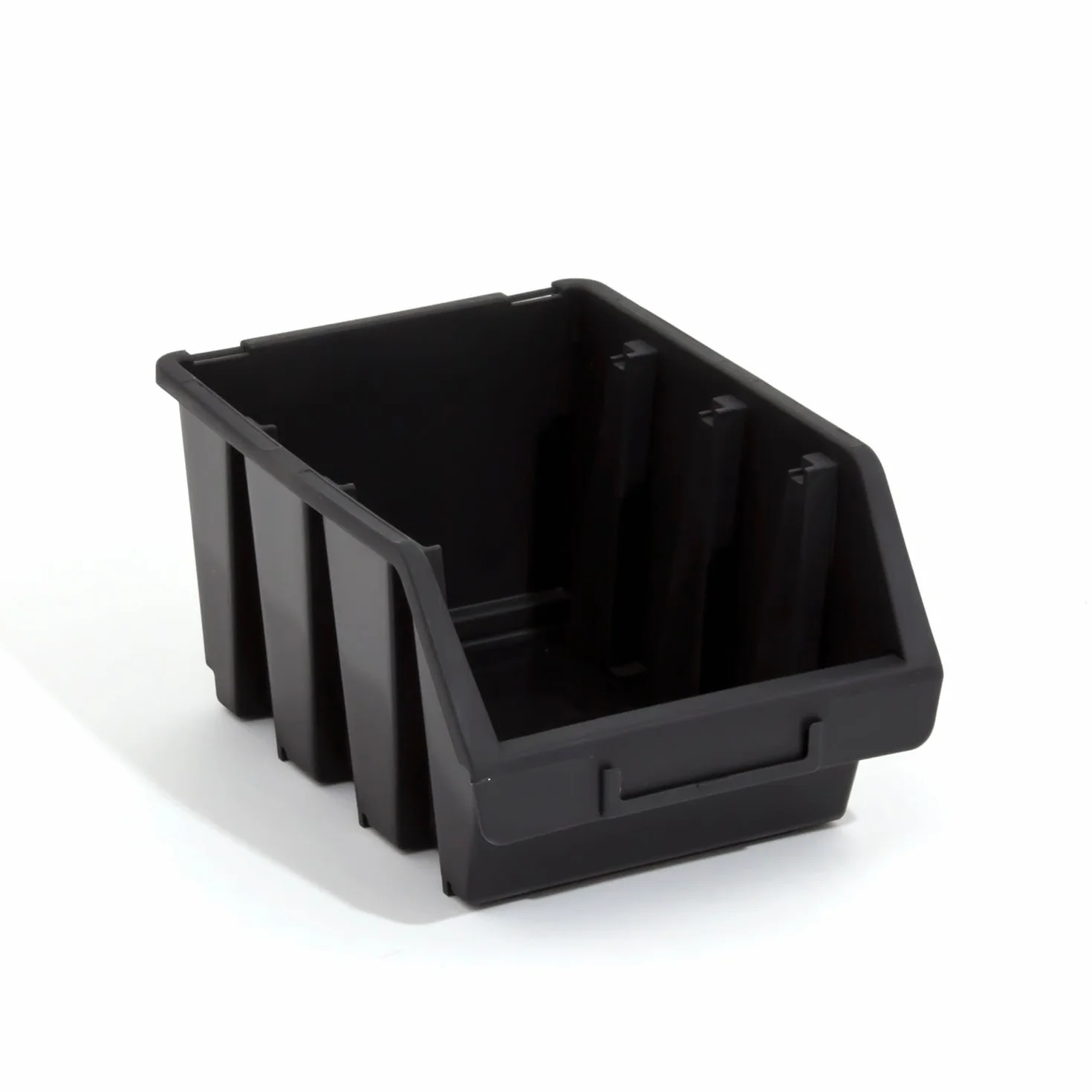 Ergobox Set 100 box di stoccaggio sovrapponibile 24 x 17 x 12,6 cm, misura 3, nero