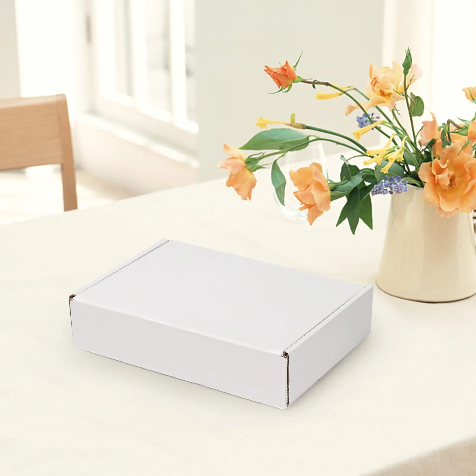 GIFTGARDEN Scatole di Cartone Imballaggio Piatte 25 Pezzi 229x153x51 MM A5 Scatole per spedizione o lo stoccaggio Bianca
