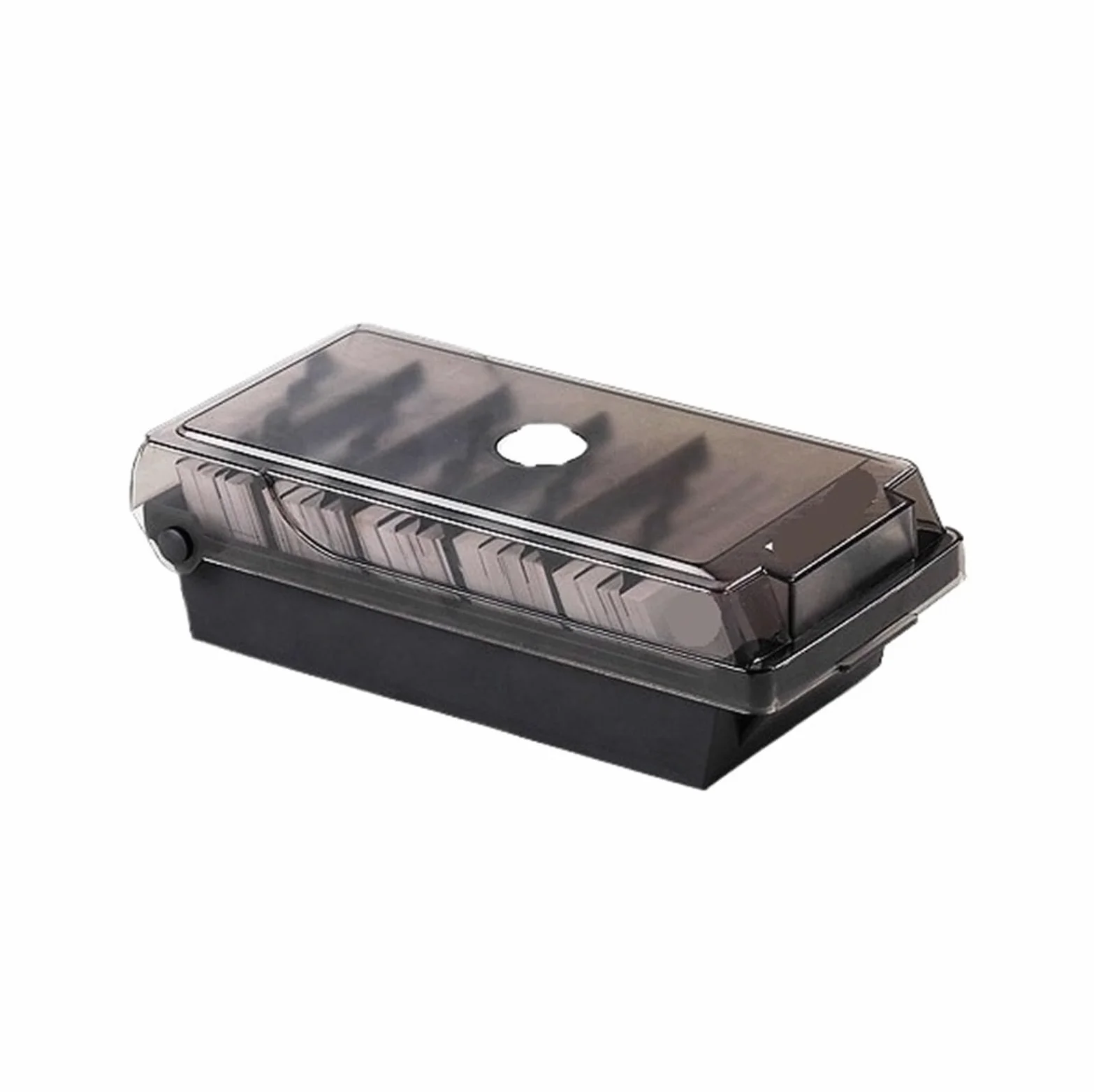 Porta Biglietti da Visita Porta Biglietti da Visita per espositore da Tavolo per Biglietti da Visita Organizzatore per Biglietti da Visita (Grigio 24x12x7,5 cm)