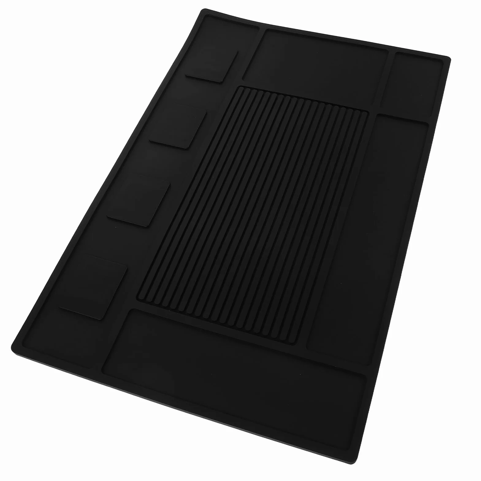 Tappetino Magnetico Antiscivolo per Scomparti per Forbici e Taglierini, in Pvc Nero per Postazione Salone