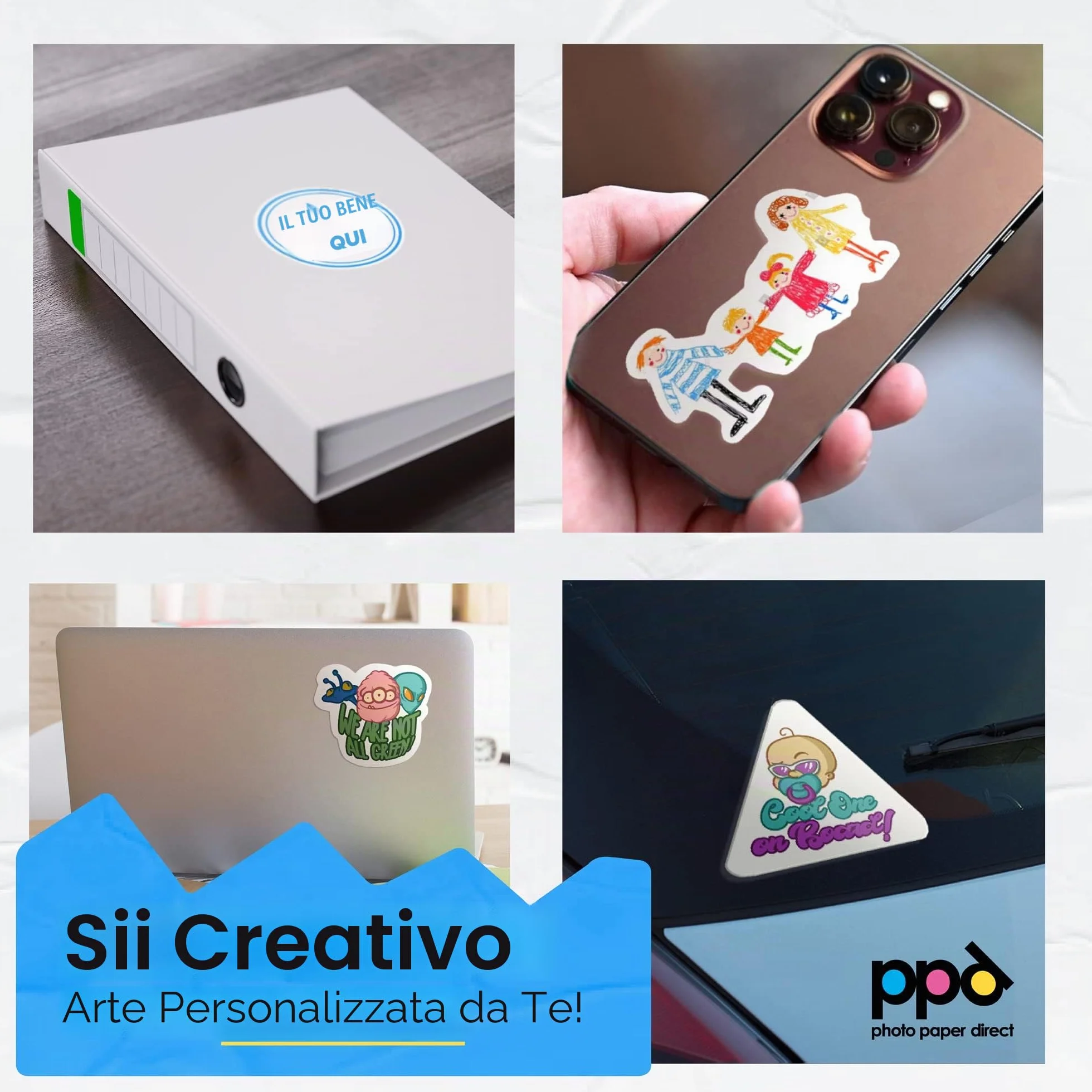 Fogli Di Carta Vinile Adesiva Opaca PPD A4 10 Per Stampanti Inkjet - Sticker Bianco