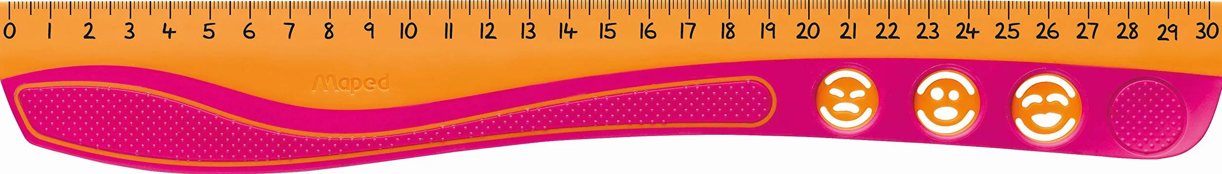 Maped KIDY'GRIP - Righello in plastica Riciclata con Gommini Antiscivolo, 30 cm, Colore: Turchese/Verde/Rosa/Arancione/Blu/Rosso