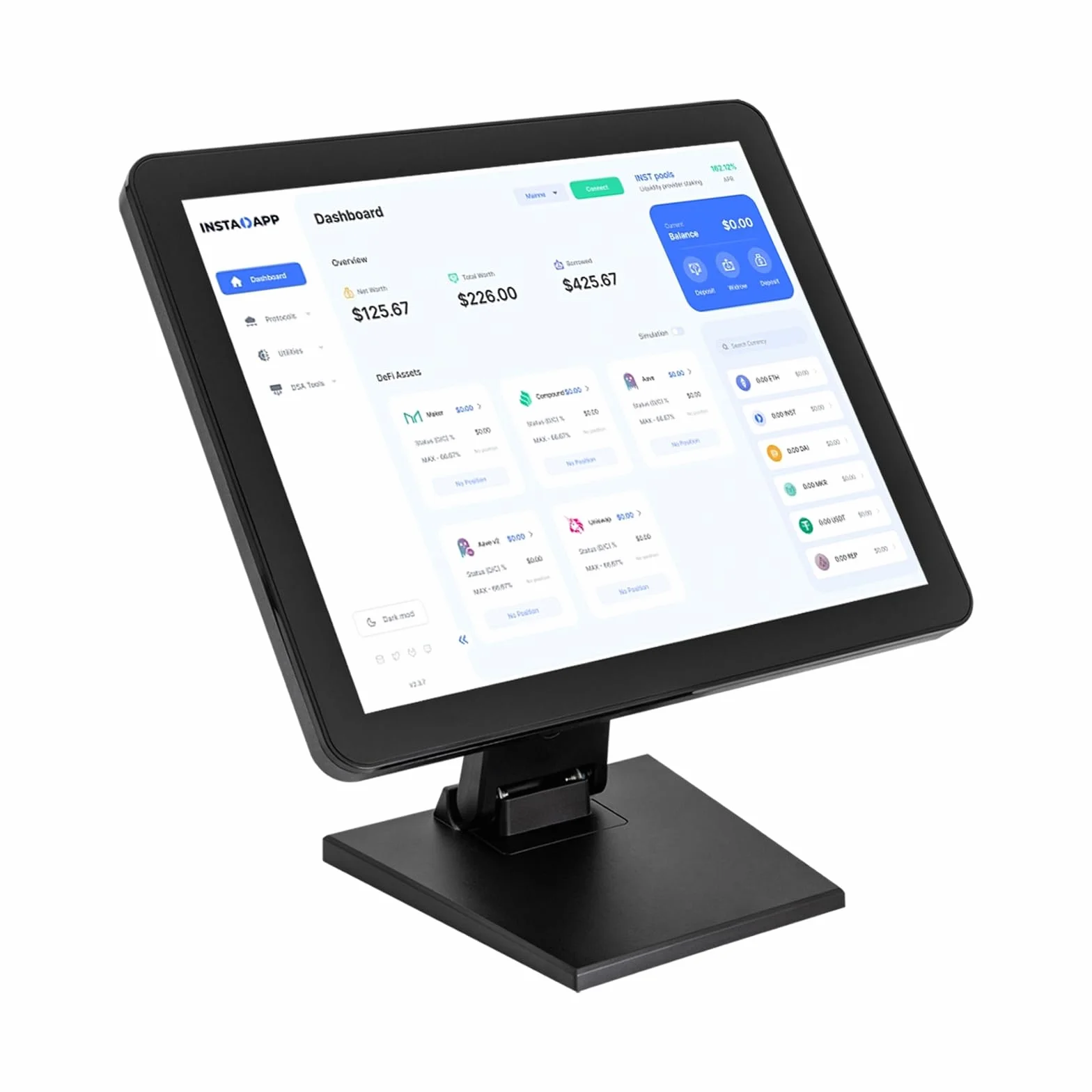 Display per cassa da 17 pollici/15 pollici, risoluzione 1280 × 1024/1024 × 768, touchscreen, sistema di cassa, pieghevole, touch a 10 punti, per ristoranti, supermercati (17 pollici)