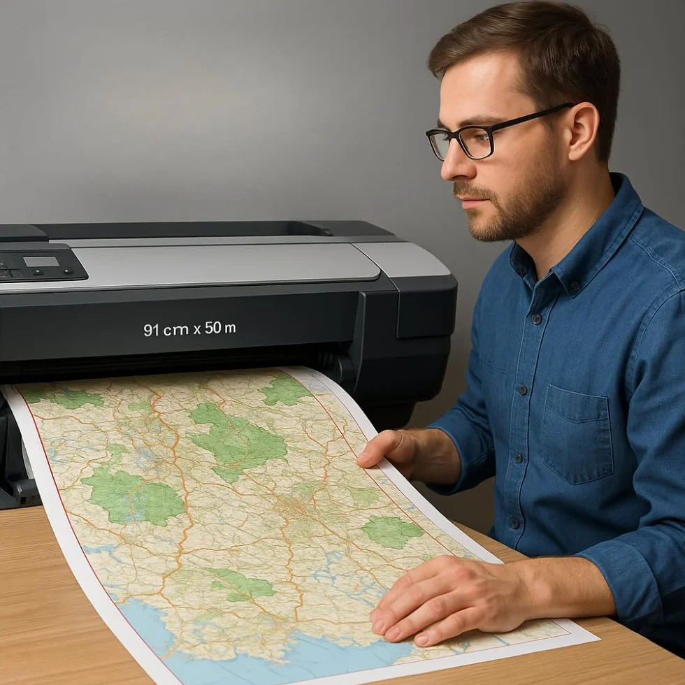 Rotolo Plotter 91cm x 50m 90g/m² Carta Bianca per Stampa Tecnica CAD GIS