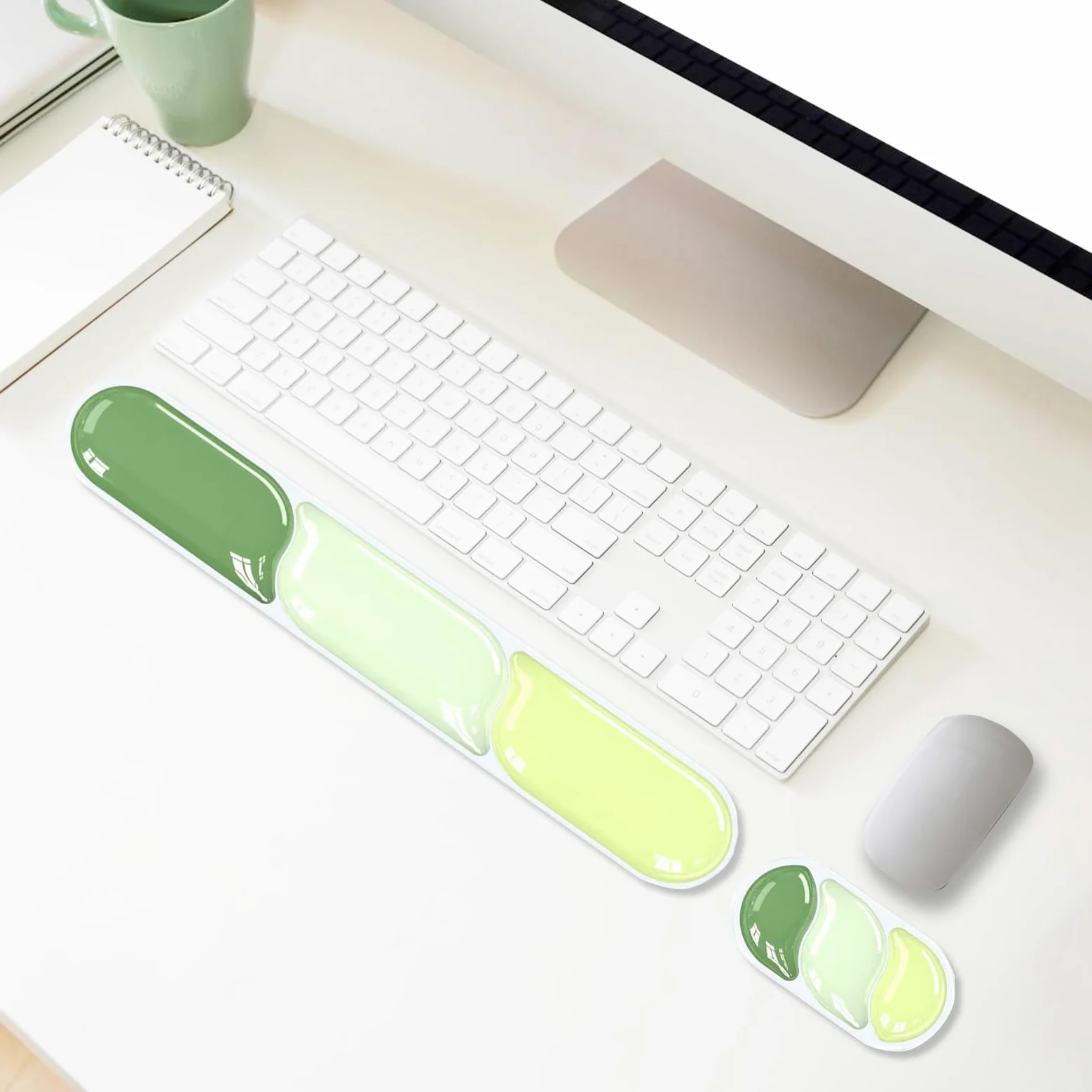 Poggiapolsi per tastiera in gel, poggiapolsi ergonomico per tastiera e mouse del computer, supporto morbido per il polso e tappetino per tastiera per digitare sollievo dal dolore, adatto per ufficio