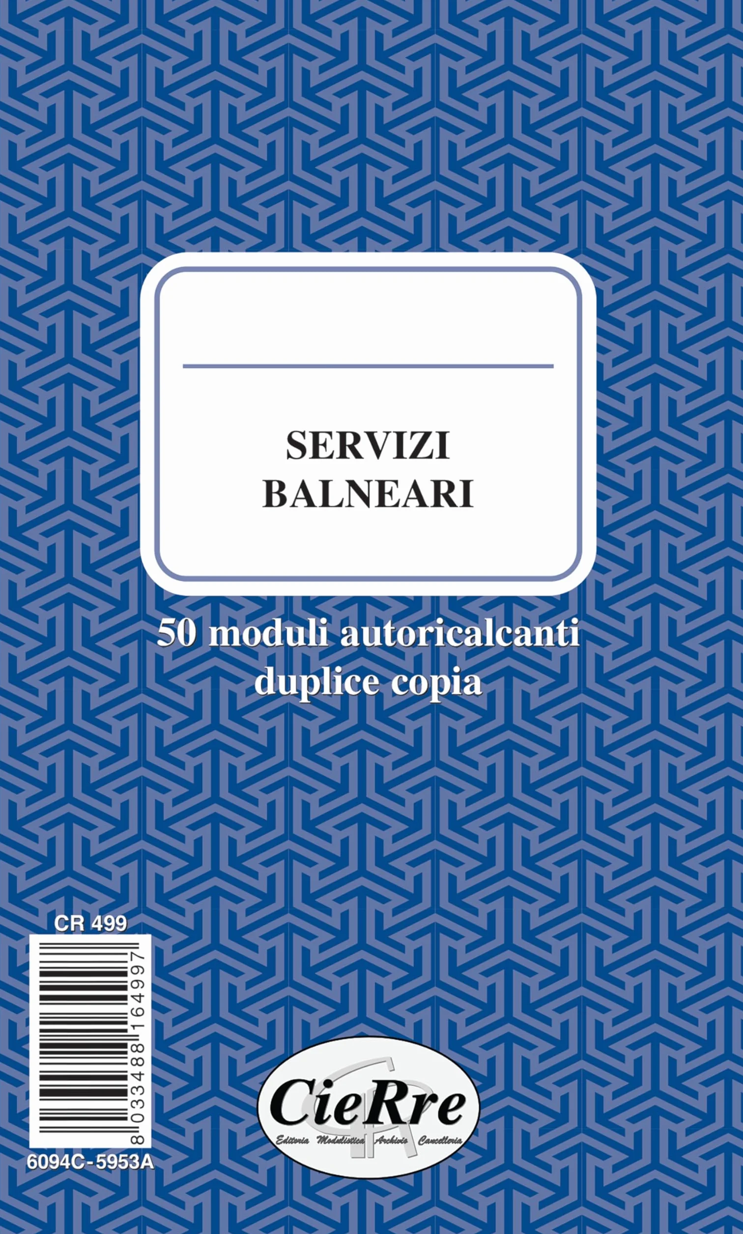 CR 499 - Blocco Conto servizi balneari - 50 moduli in duplice copia - Formato cm 10x17 - Conf. da 10 Blocchi