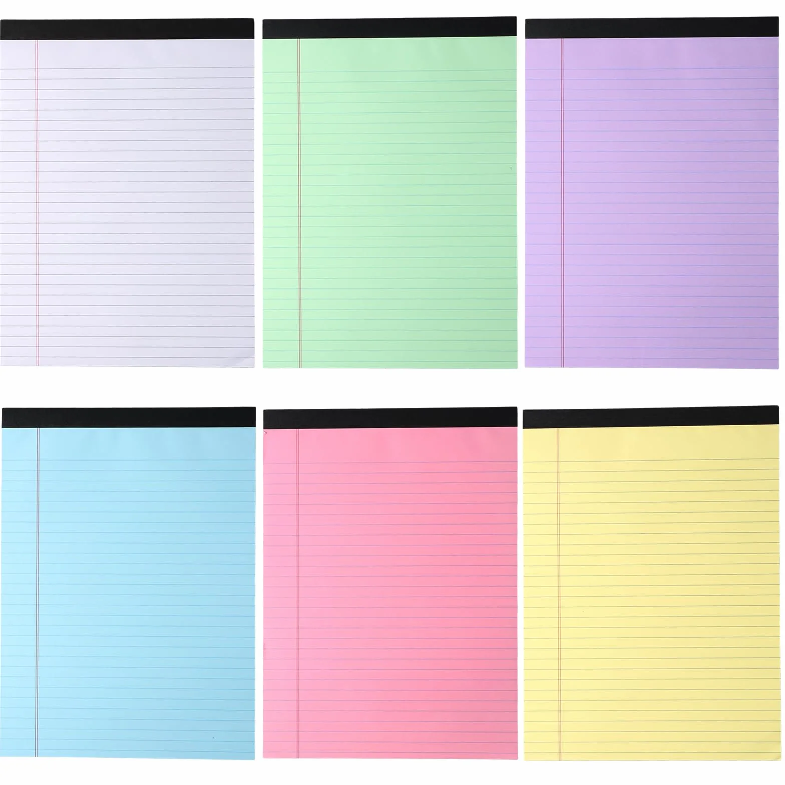 Legal Pad A4 Blocco Note 8.5" x 11.65" Carta a Righe Colorata 50 Fogli per Ufficio Scuola Casa