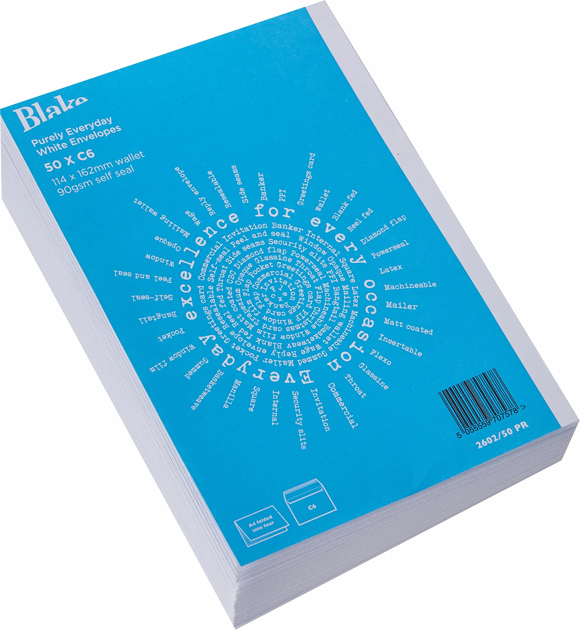 Blake Everyday Portafoglio Autosigillante 114 x 162 mm 90 g/m2 Bianco 50 sztuk