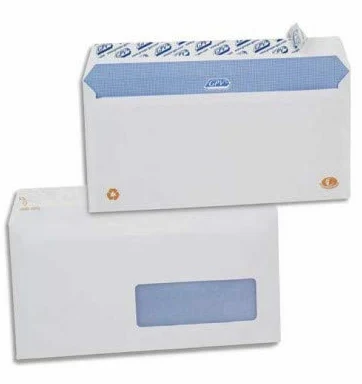 GPV - 500 buste da lettere, formato orizzontale 110 x 220 mm, bianche, con aletta autoadesiva e finestrella, 45 x 100 NF & PEFC, 90 g