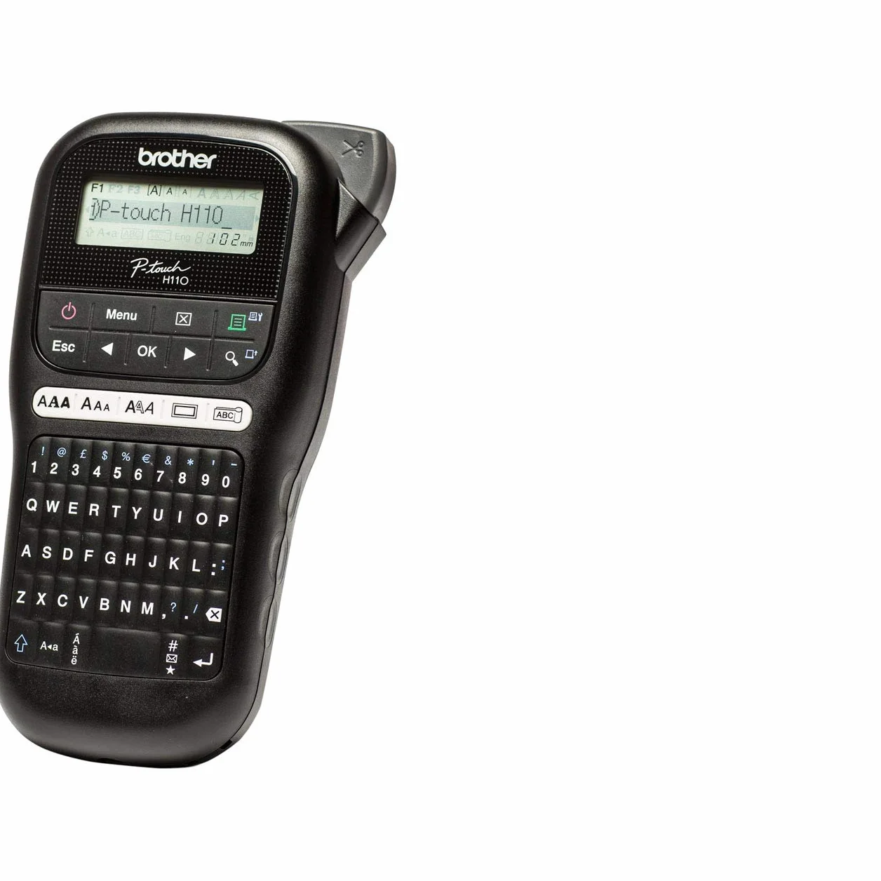 Brother PTH110 Etichettatrice Palmare Professionale Tastiera QWERTY Display LCD 253 Simboli Nastri TZE 12 mm Nero