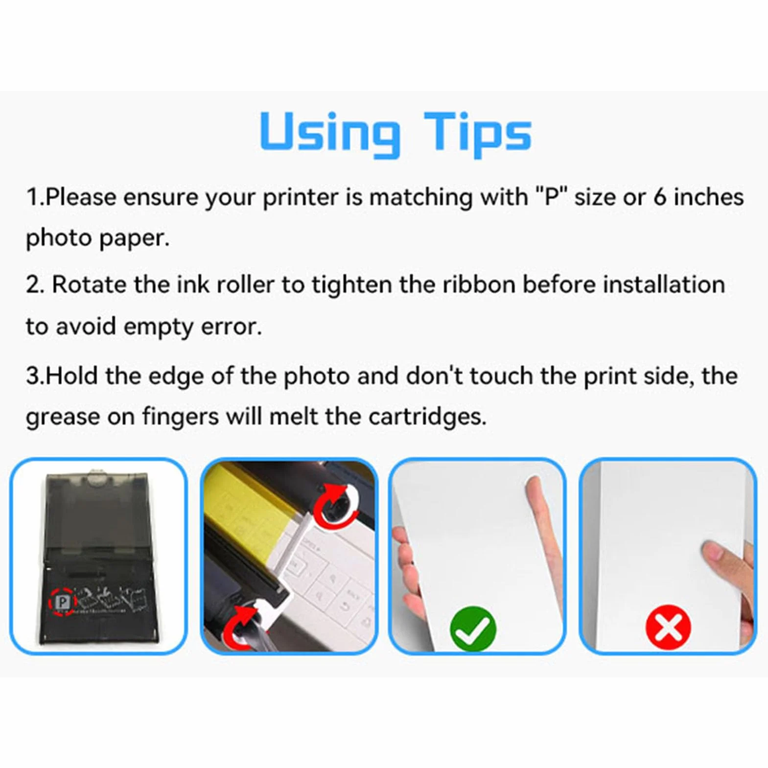 Hyuduo Stampante Fotografica Combinata da 2 Pacchi, 80 Fogli di Carta Fotografica Lucida 4x6 e 2 Nastri, Resistente Alle Sbavature Impermeabile Ad Asciugatura Rapida, Compatibile con
