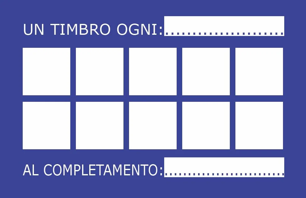 Biglietti da Visita Personalizzati FEDELTA' TESSERA Fronte Retro Colori con Logo Blu