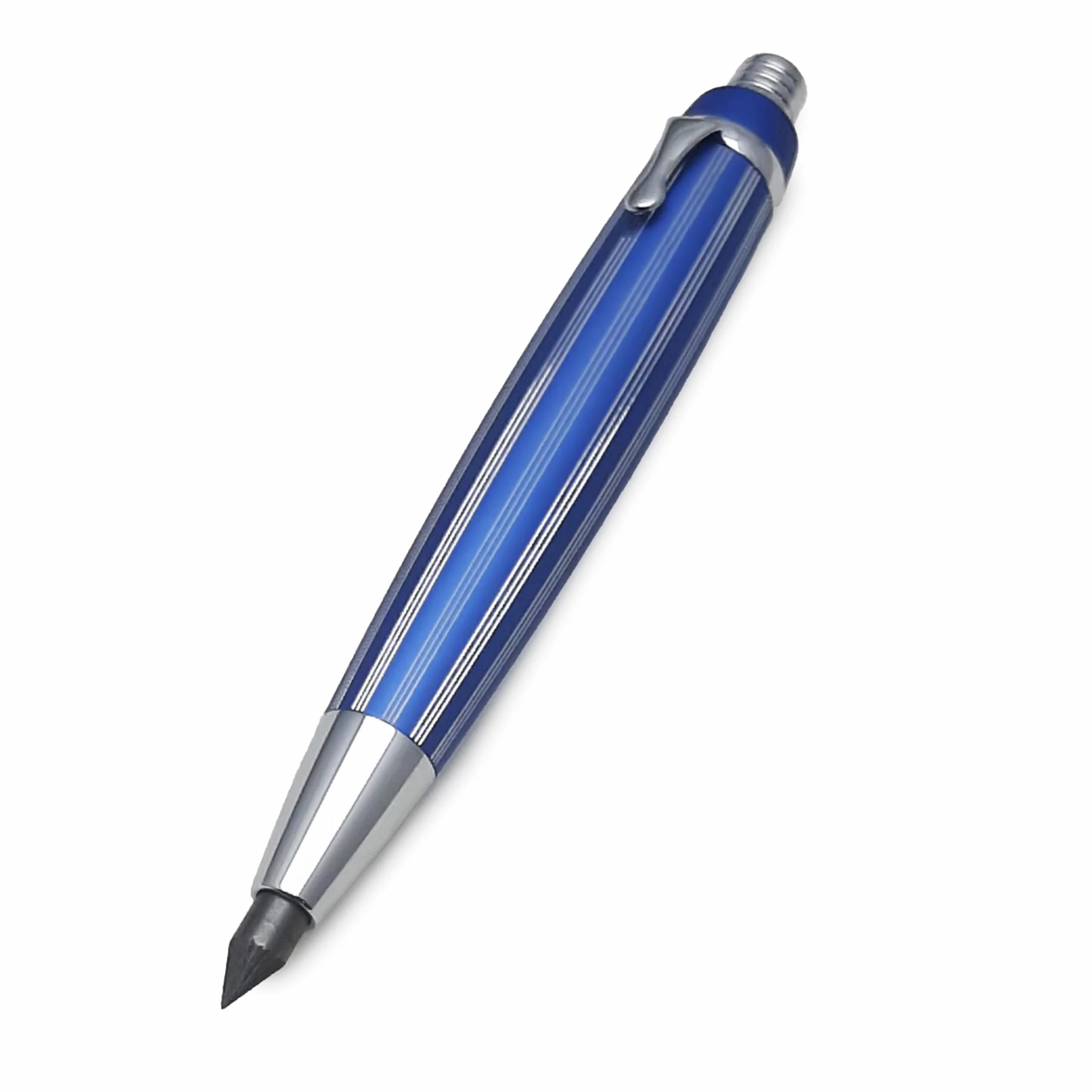 Portamine in alluminio massiccio anodizzato con decorazione guilloscè millerighe, mina grafite e 6 mine colorate