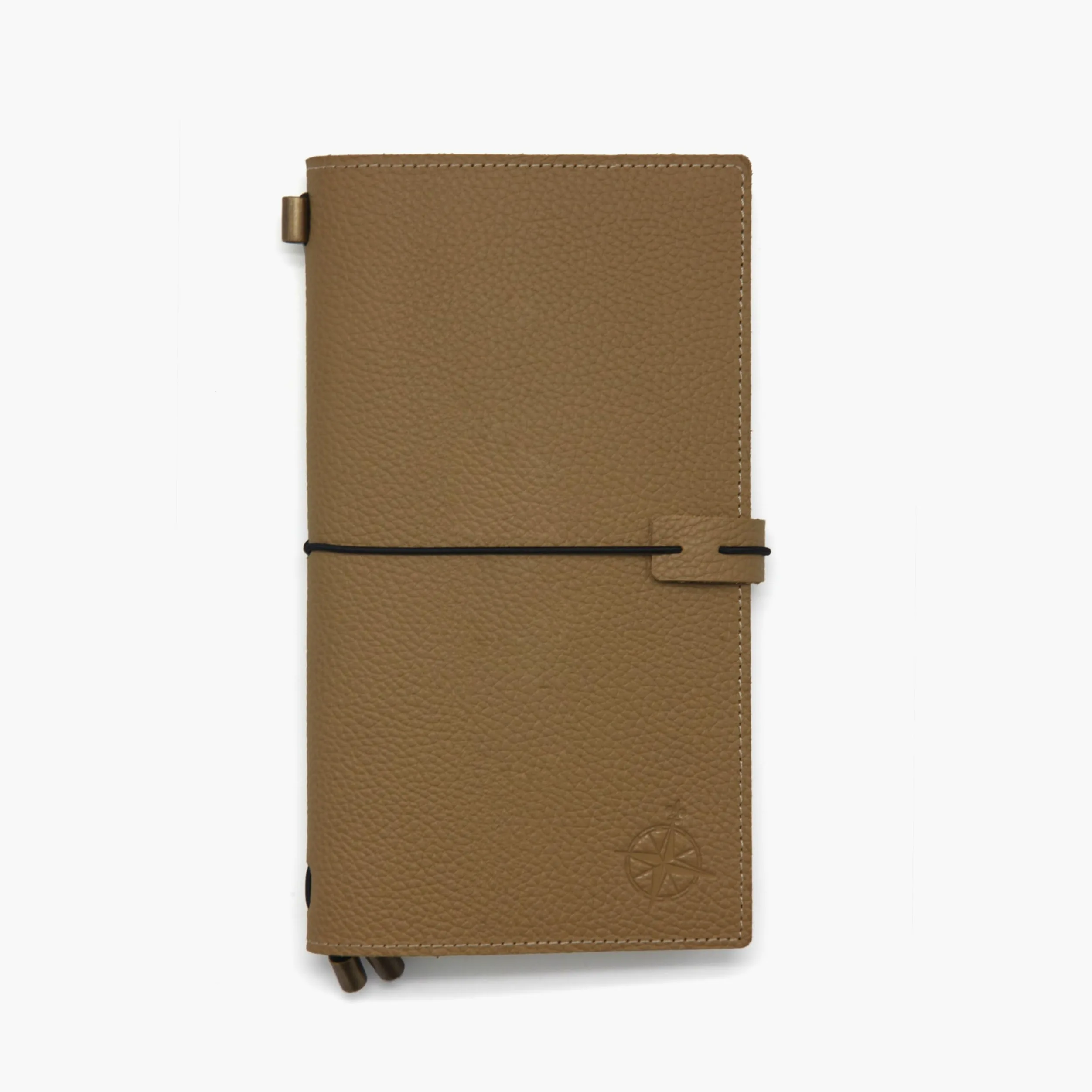 Wanderings Taccuino da Viaggio Formato Standard con Tasche – 11,5×22 cm – Diario Ricaricabile in Pelle Artigianale – Avorio