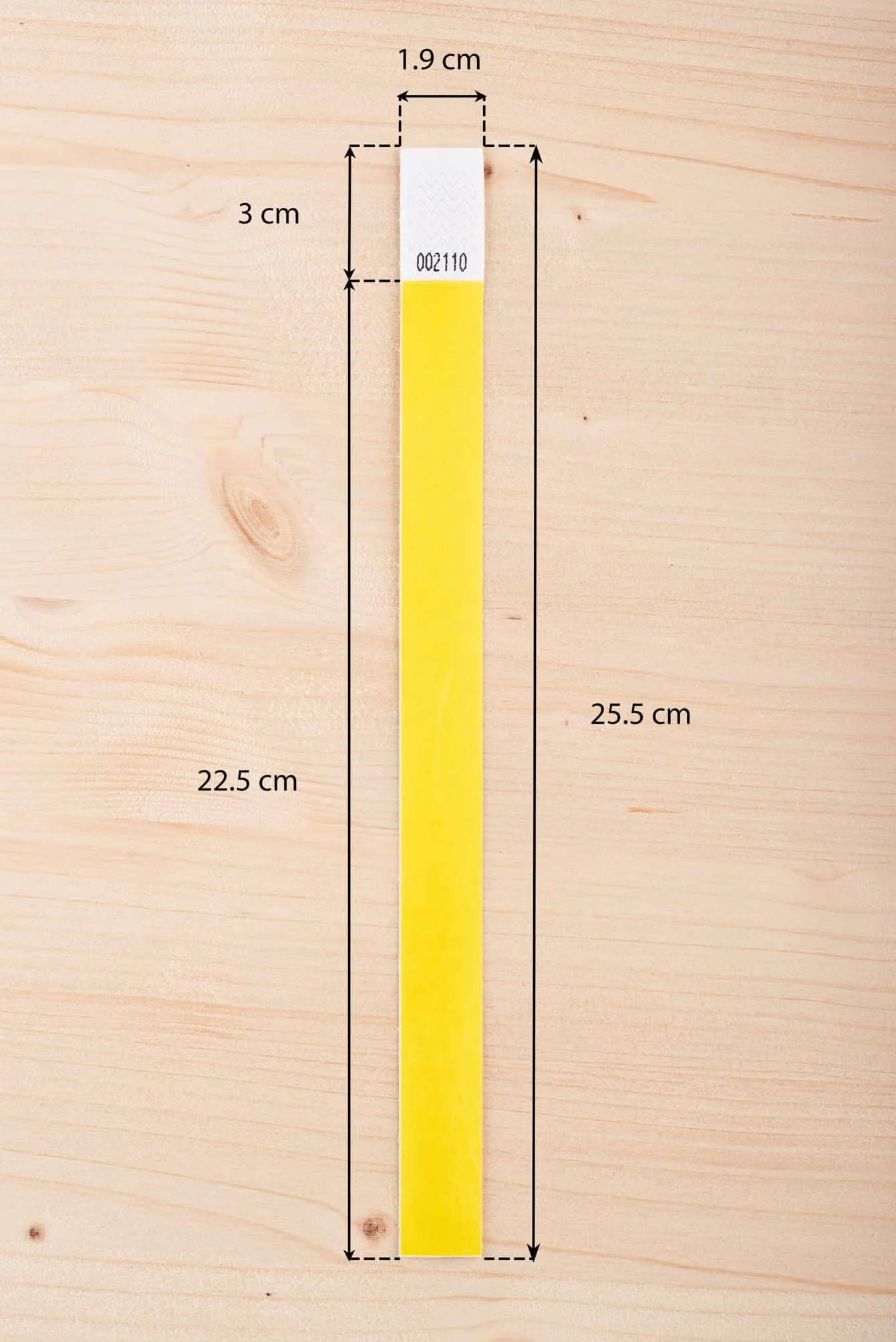 Braccialetti in carta Tyvek giallo iboo 500 per controllo sicurezza eventi