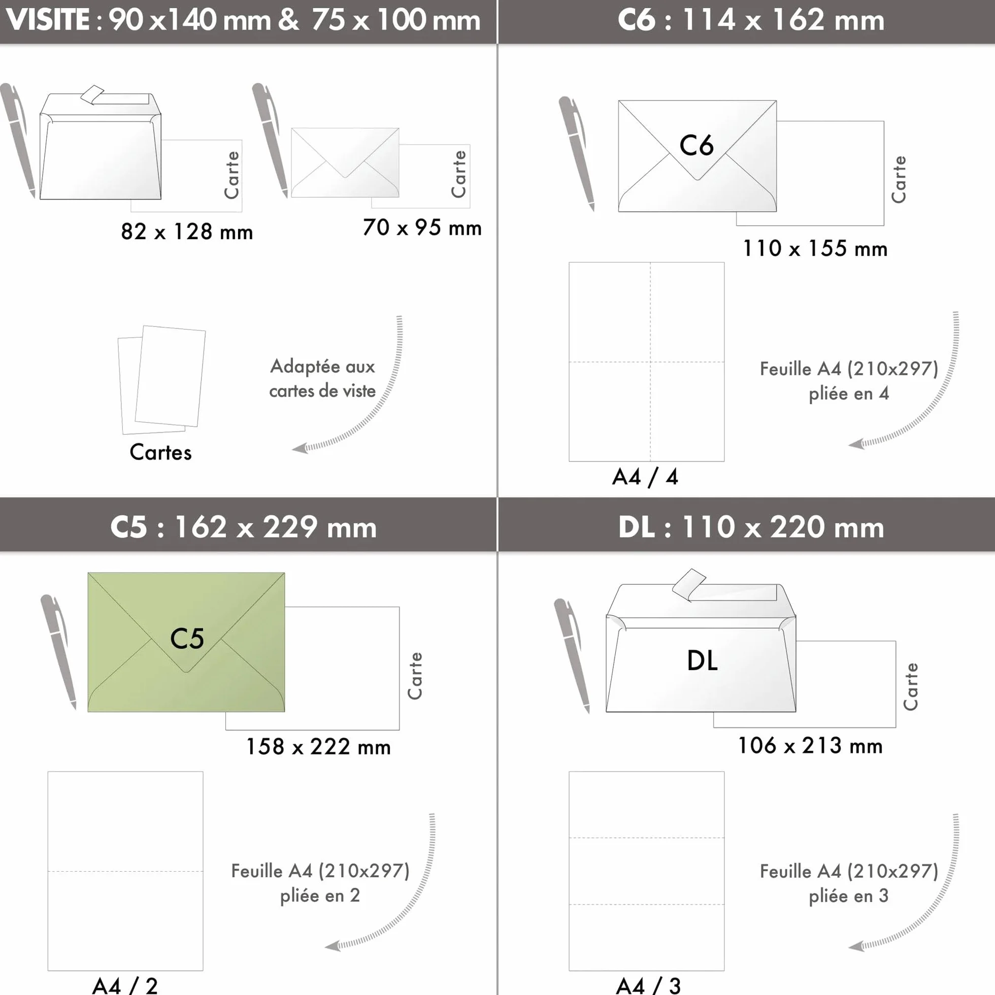 Clairefontaine 5562C Buste gommate C5 16,2x22,9cm 120g/m² Giallo sole Pacco da 20
