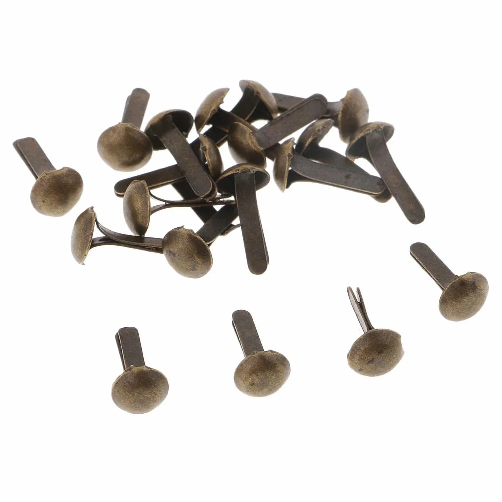 Confezione 200 Mini Fermacampioni a Testa Rotonda 4,5x8 mm Bronzo Anticato