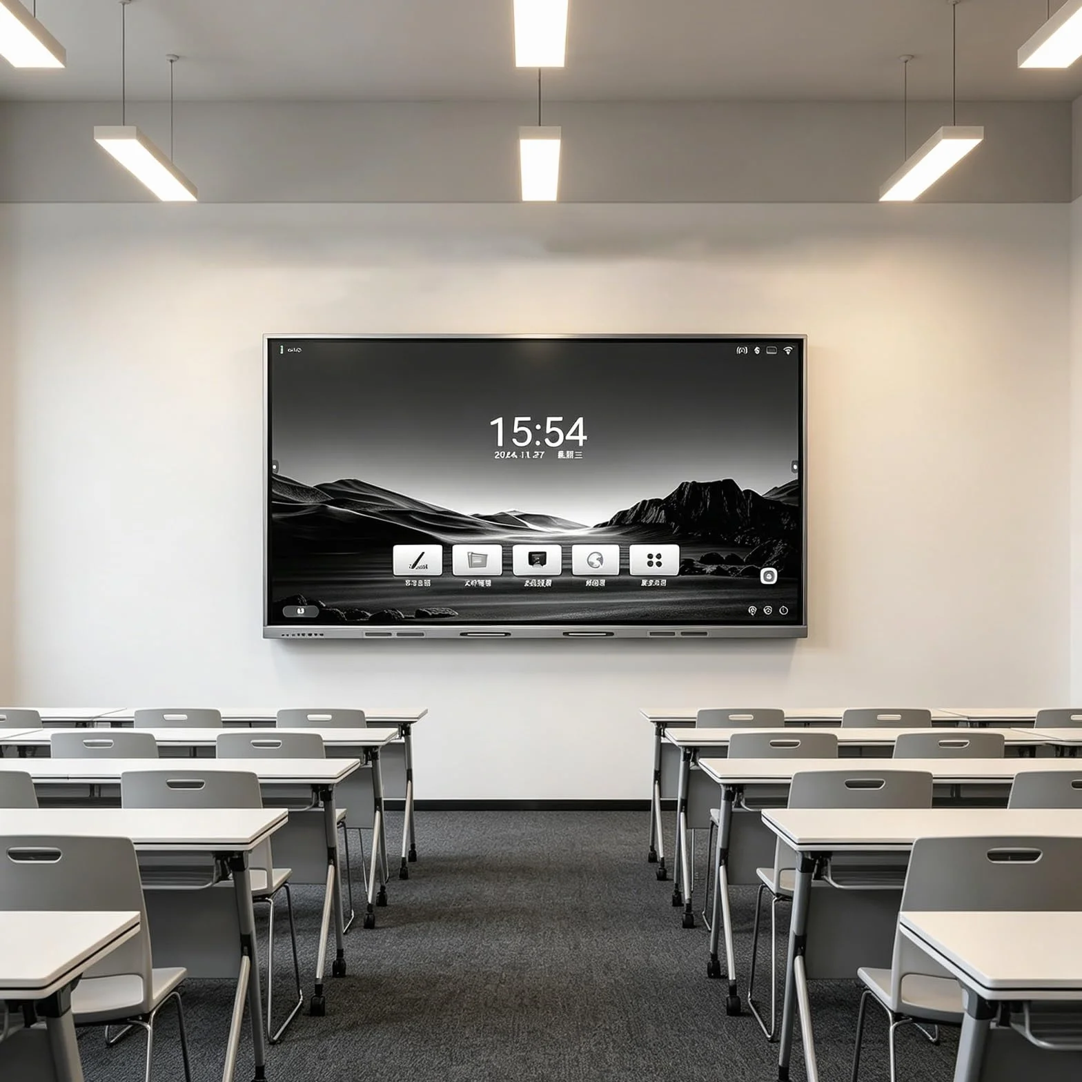 Lavagna interattiva display touch Doppio sistemas vetro temperato antiriflesso resistente a graffi urti e macchie di impronte digitali per Aula Casa Ufficio(1212 * 682mm/47.71 * 26.85in)