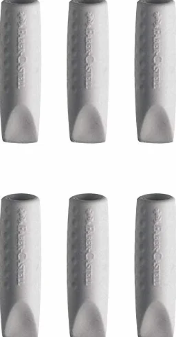 Faber-Castell Tappi in gomma per cancellare 6 pezzi grigio