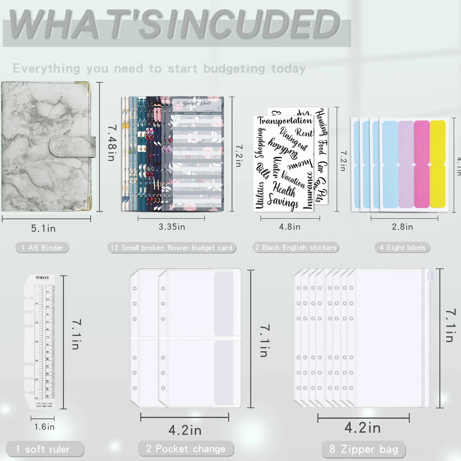 Budget Binder Cash Envelopes Set 28 Pieces Money Organiser for Saving