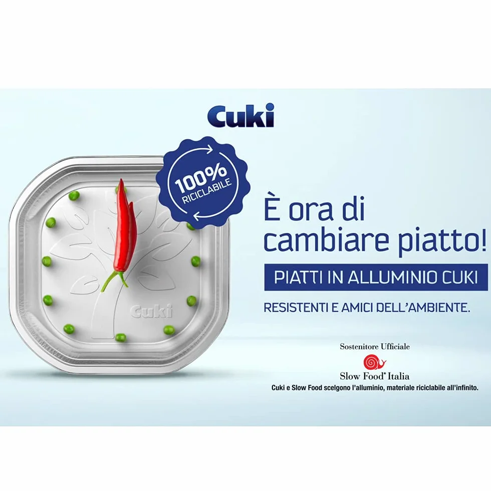 Cuki Piatti Ciotola in alluminio resistente riciclabile cm 18x18 100 pezzi