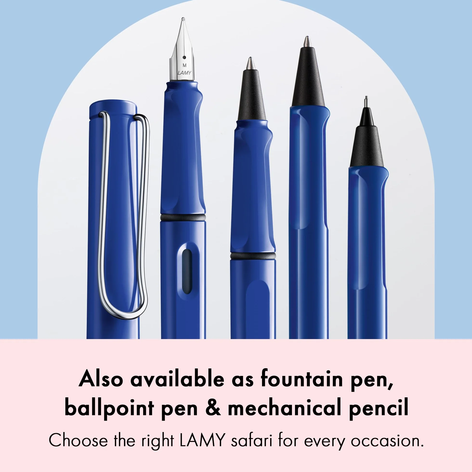 Lamy Safari roller blu M con impugnatura ergonomica, plastica ASA, ricambio M 63 incluso