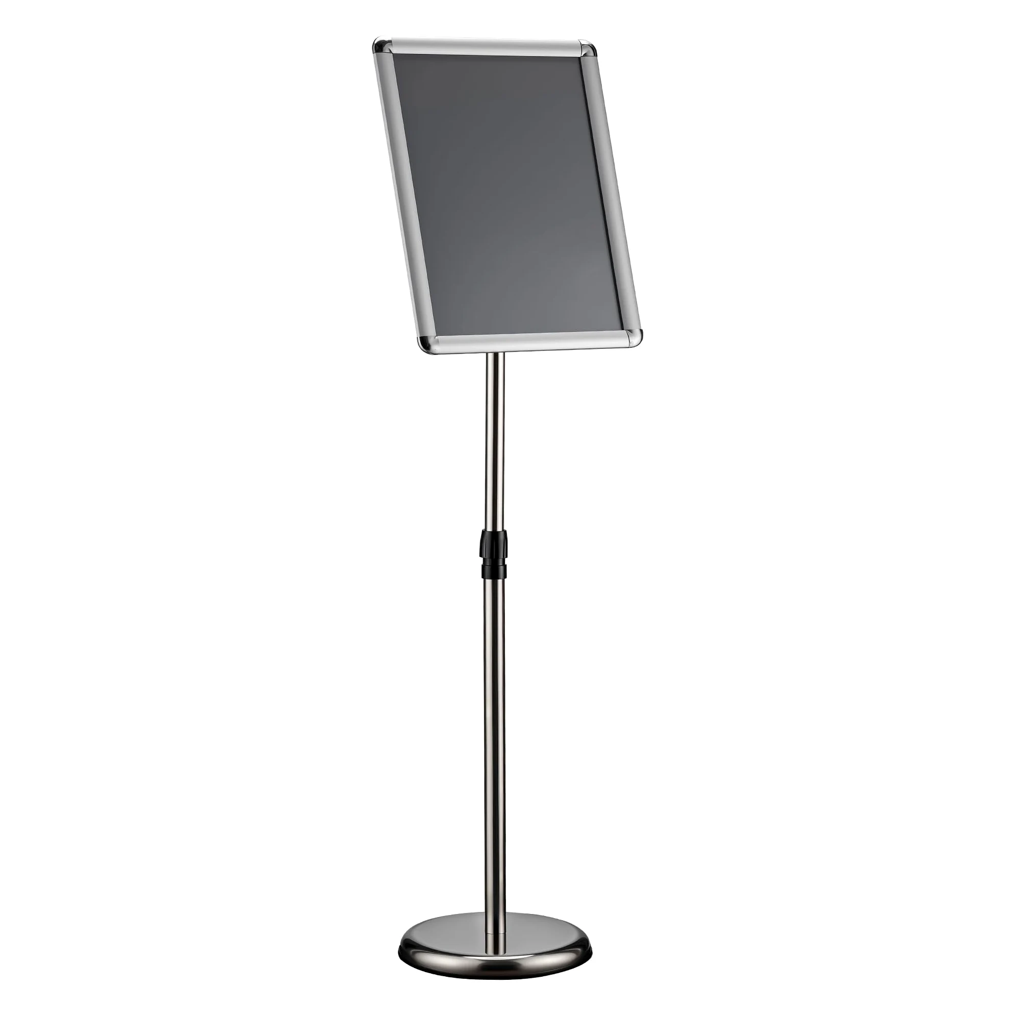 Wiltec Espositore per poster, pubblicità, menù in A3, altezza regolabile 88-138 cm, supporto per presentazioni, stand, piedistallo in alluminio e acciaio