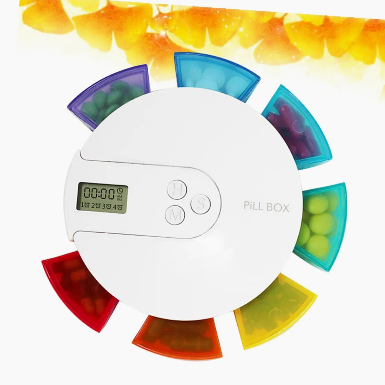 Portapillole Settimanale 7 Scomparti Elettronico con Timer | Abs Pp, Pulsante di Blocco, Promemoria Alimentazione Incluso, Programma Facile da Impostare