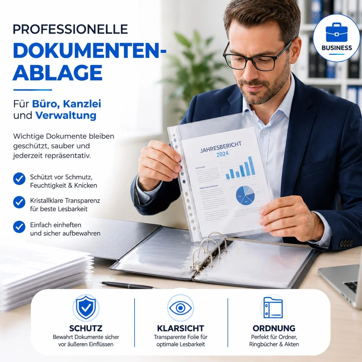Buste Trasparenti A4 Forate Extra Spesse Portalistini in Plastica Cristallo con Fori Standard per Documenti e Archiviazione