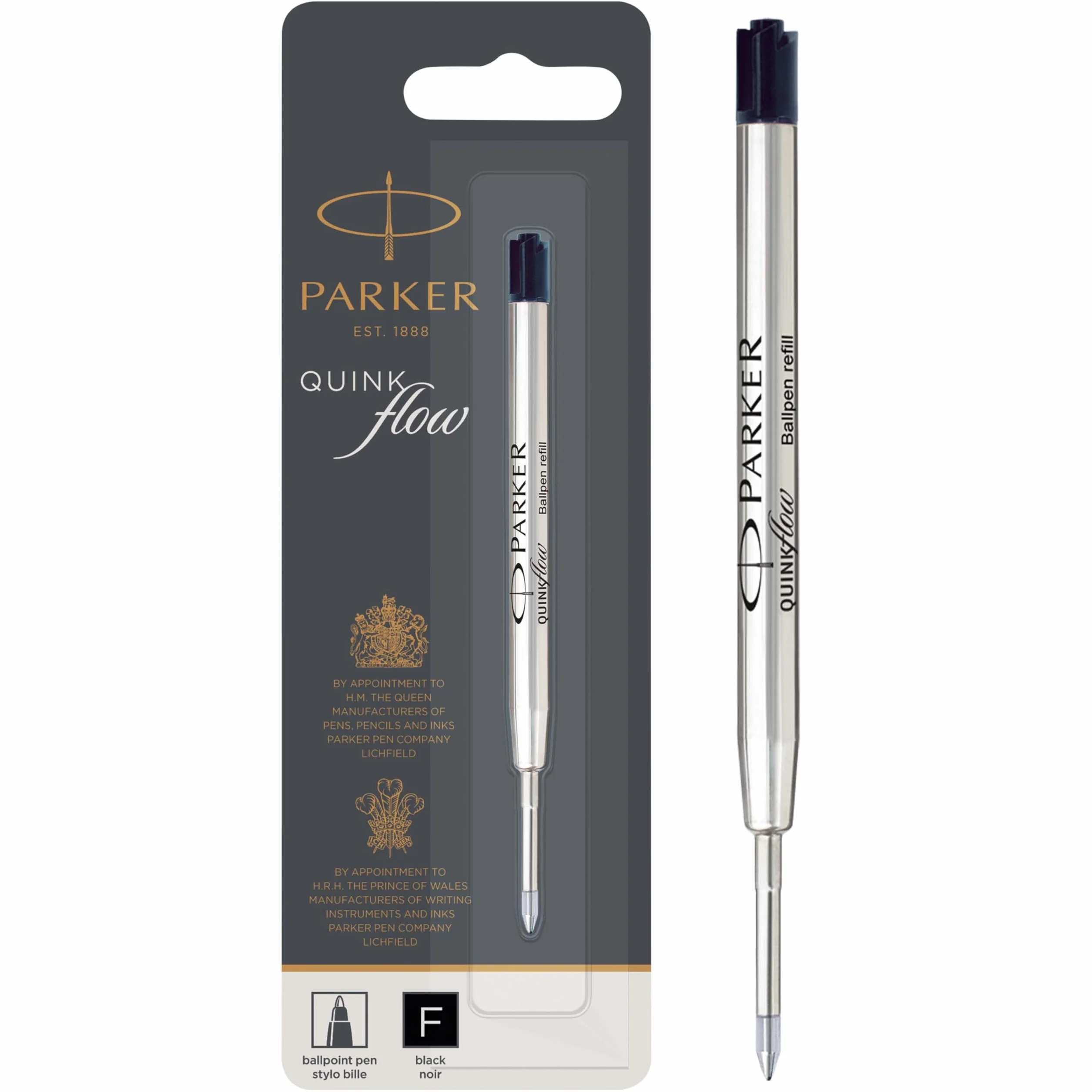 Parker Quinkflow ricarica penna a sfera punta fine nero