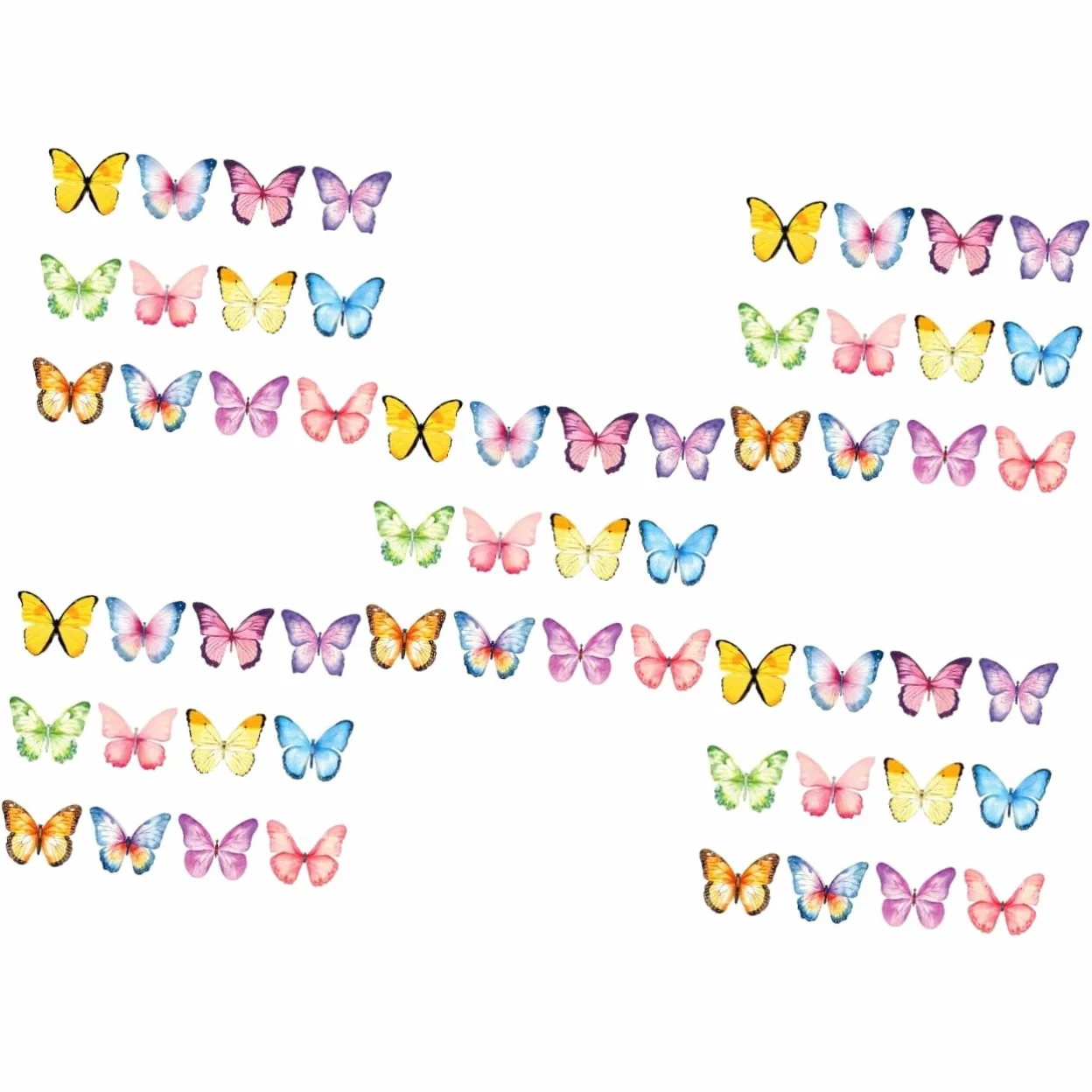 HOMSFOU 5 Set Adesivi Manuali Colorato Numero Colore Riutilizzabile Foderato Extra Large Nota Adesivo Adesivi Promemoria Strappabili Blocchetti Per Appunti A Farfalla Carta 12 Pezzi * 5