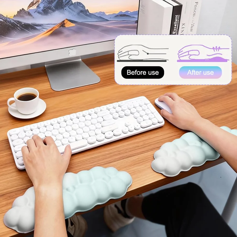 Tastiera a forma di L con poggiapolsi ergonomico per PC gaming e computer