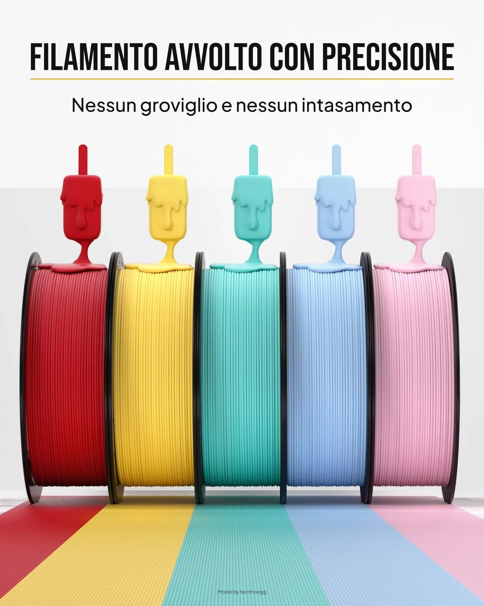 ELEGOO Filamento PLA Matte Bianco 1,75 mm 1 kg per Stampante 3D FDM