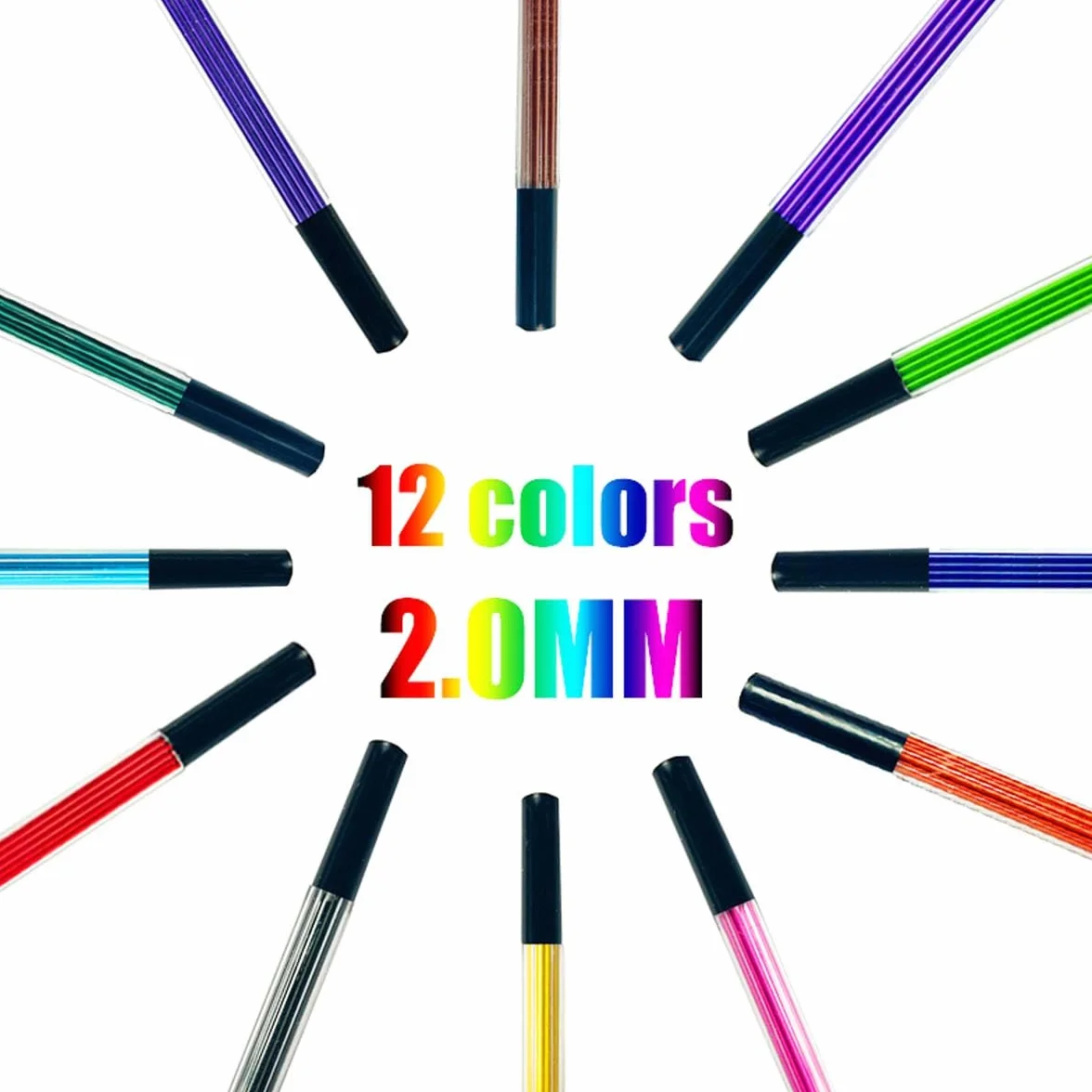 MROOFUL Mine da 2,0 mm, 96 pezzi, 12 matite colorate