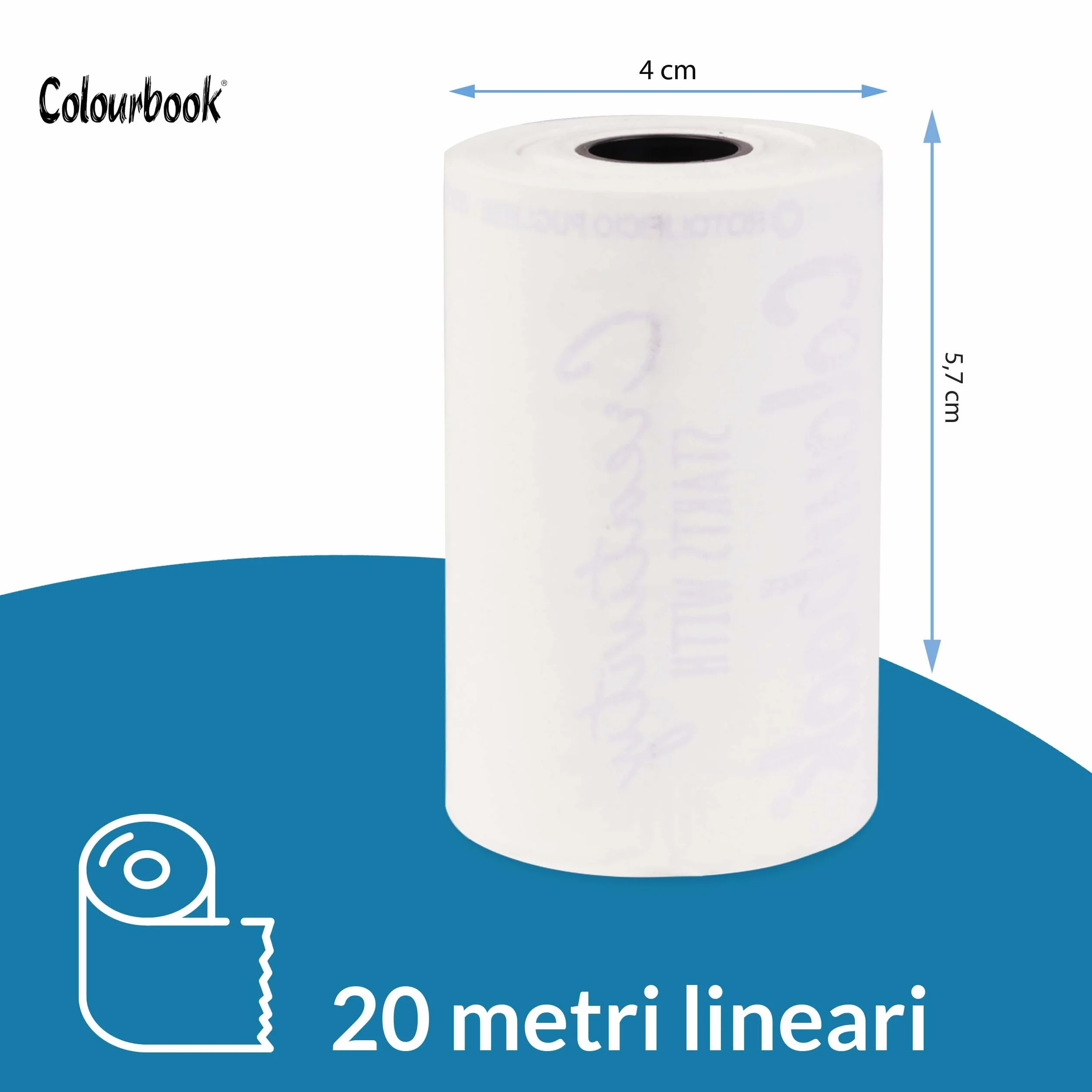 Colourbook 100 Rotoli Carta Termica 57x38 millimetri e 18 metri di lunghezza per POS Nexi, SumUp, Ingenico e Axerve; Omologati Agenzia Entrate; BPA Free