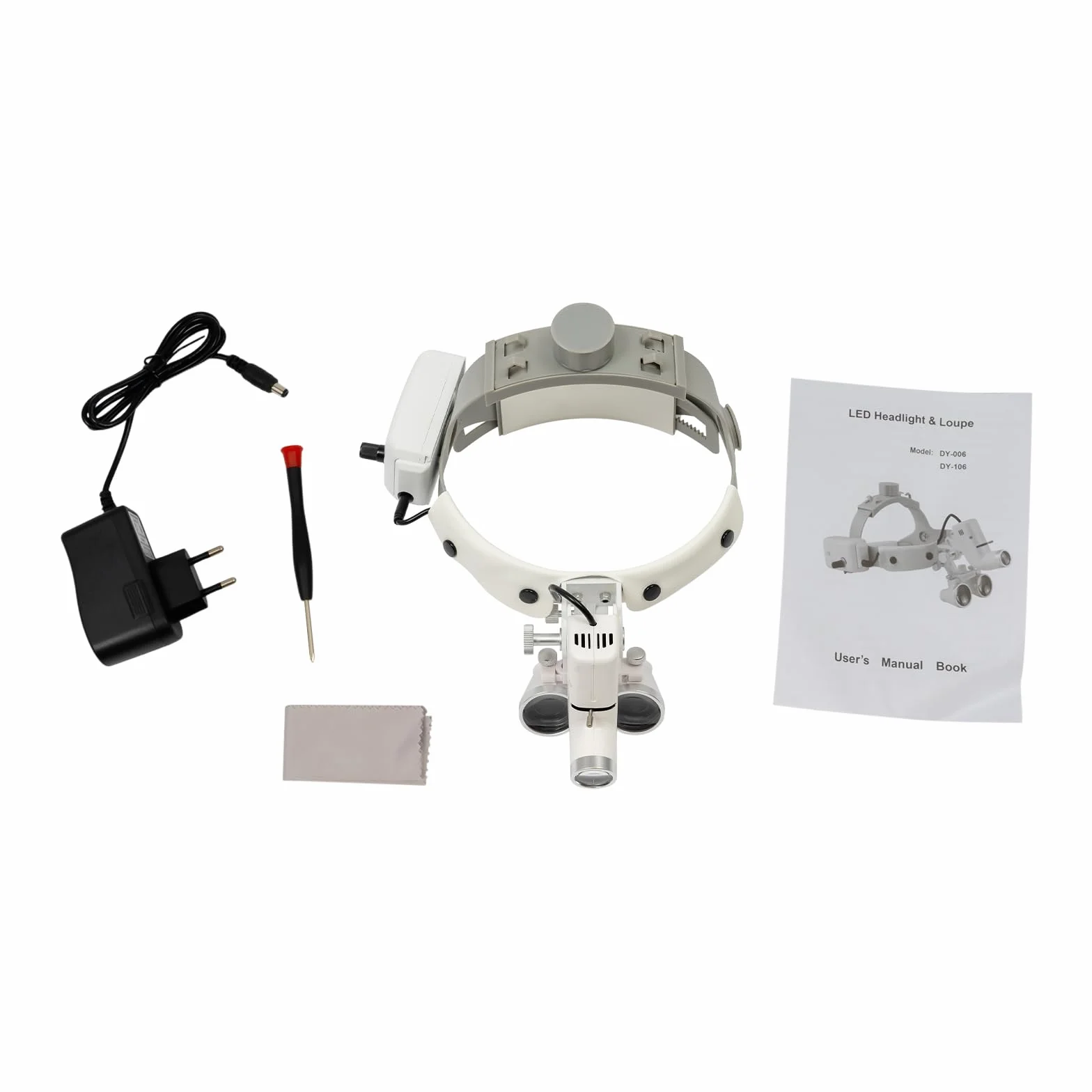 Occhiali da ingrandimento dentista con luce, medici dentali, chirurgici, 3,5 x 420 mm, con lampada regolabile, 5 W, LED, per medicali, chirurgia, cosmetici, chirurgia plastica
