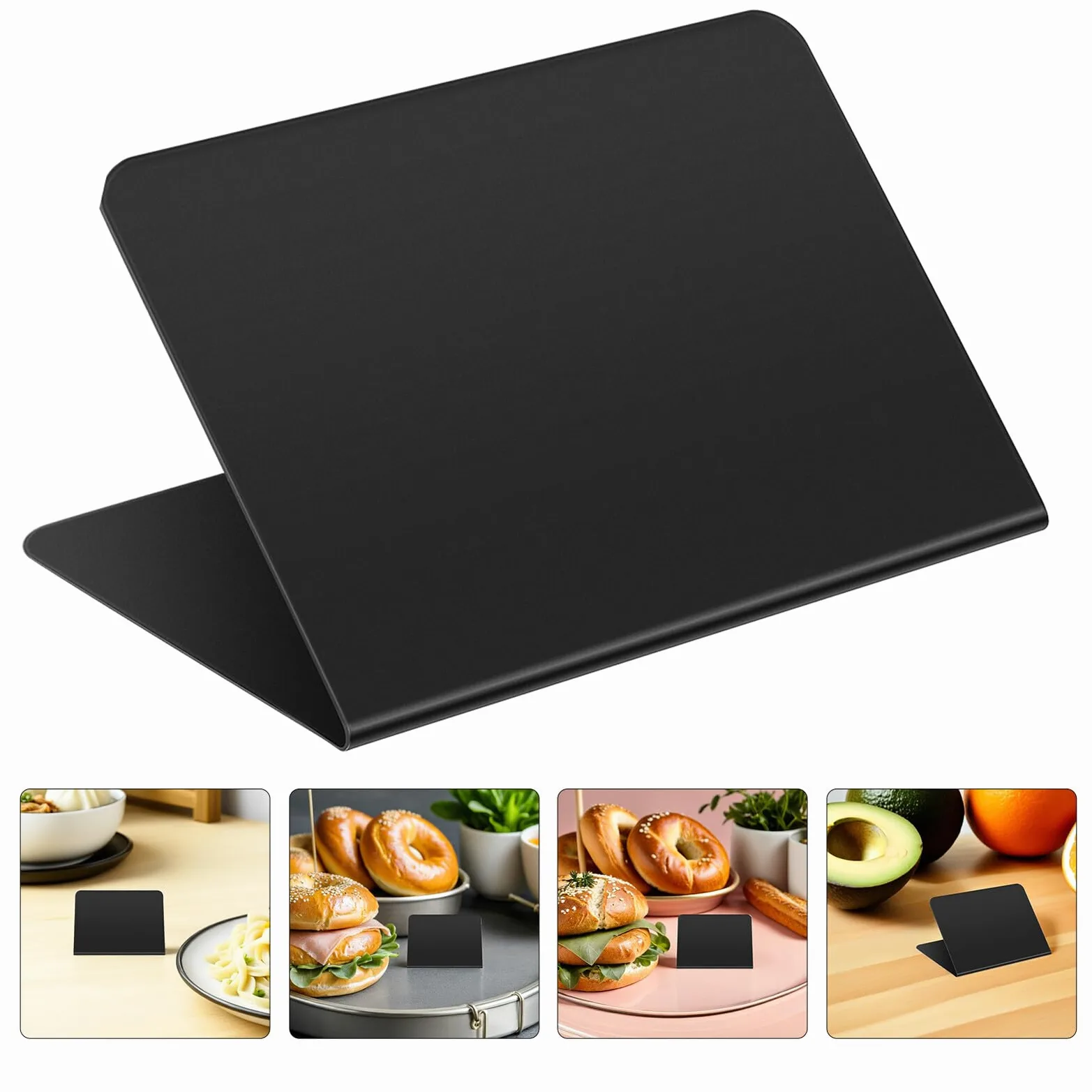 GALPADA 30 Pezzi Lavagne Bifacciali da Tavolo 10x7,5 Cm Superficie Nera Opaca Lavagna Cancellabile Mini Cartelli Menu Decorativi Stabili a V per Ristoranti Bar e Eventi