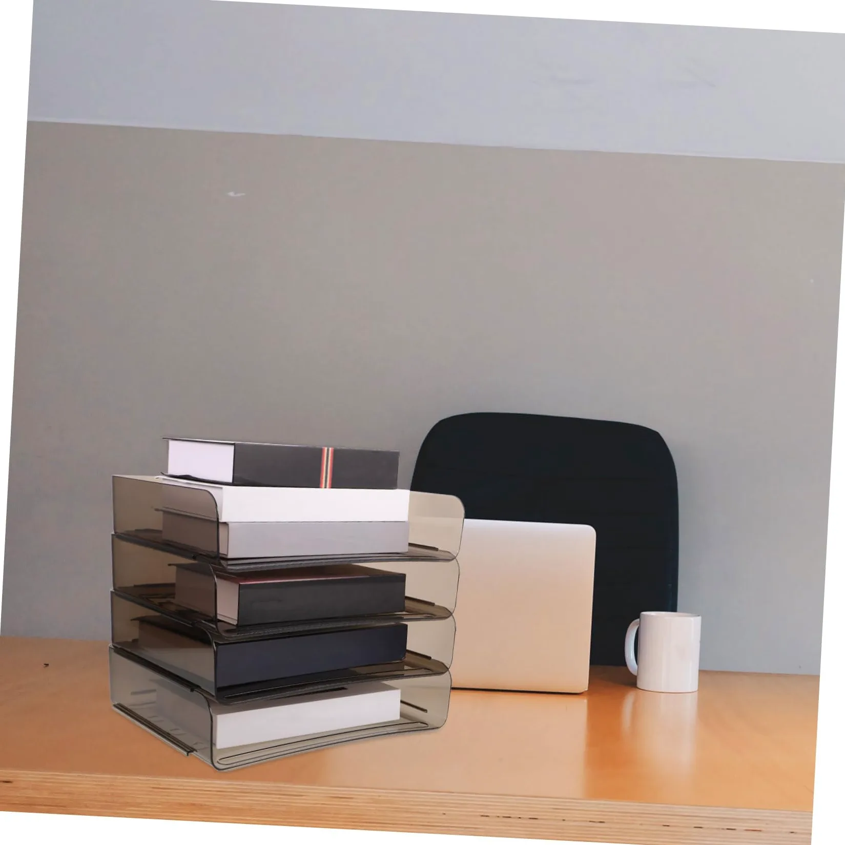 Document Holder in Acrilico Coffee, Desk File Organizer Multilayer | Back To School Party, Organizer per Libri per Scrivania, Organizzatore di File Chiaro