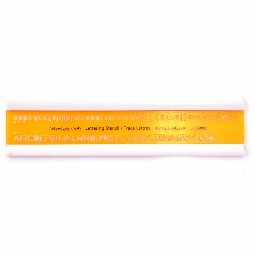 Graph'It Normografo per Disegno Tecnico Plastica Resistente agli Urti Traccia Lettere ISO 3 mm