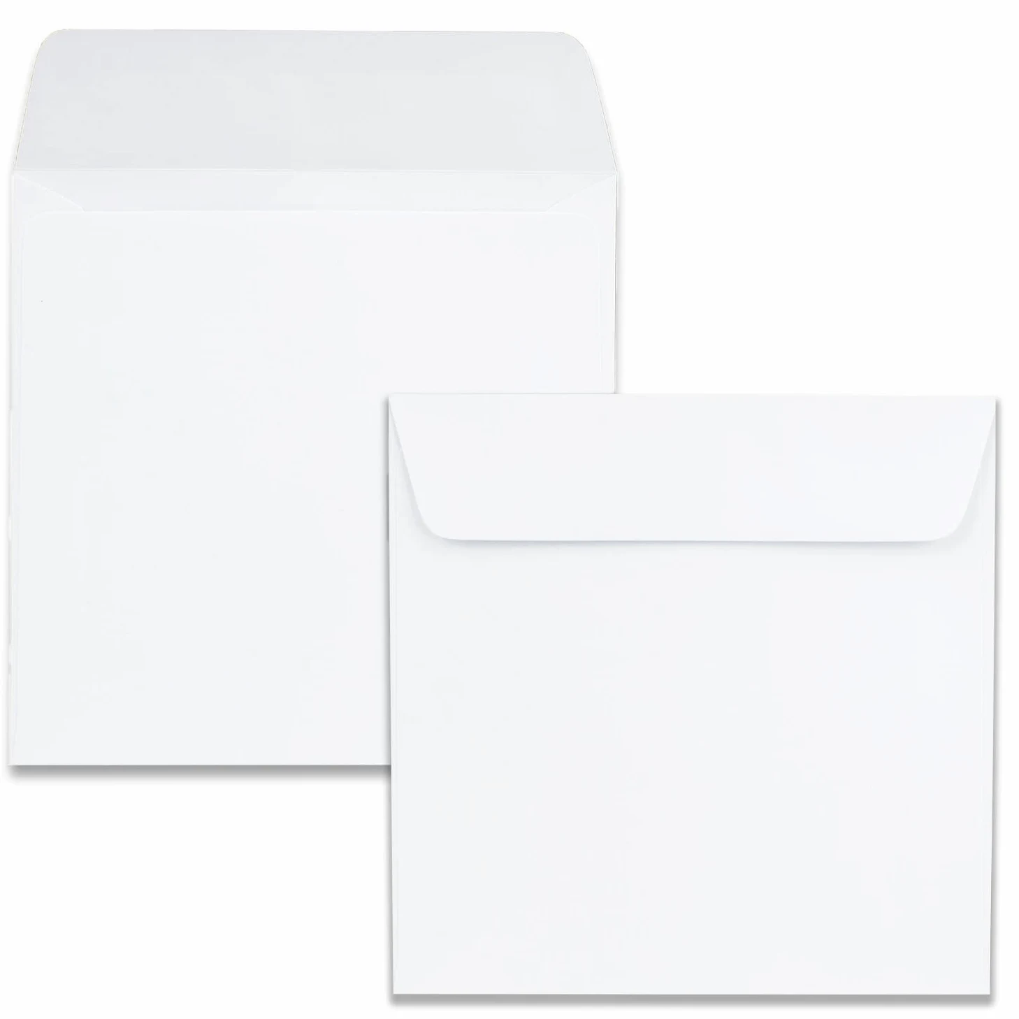 Buste per lettere, quadrate, con chiusura adesiva e a umido, 15,5 x 15,5 cm, colore: panna e bianco 250 Umschläge Bianco – NK.