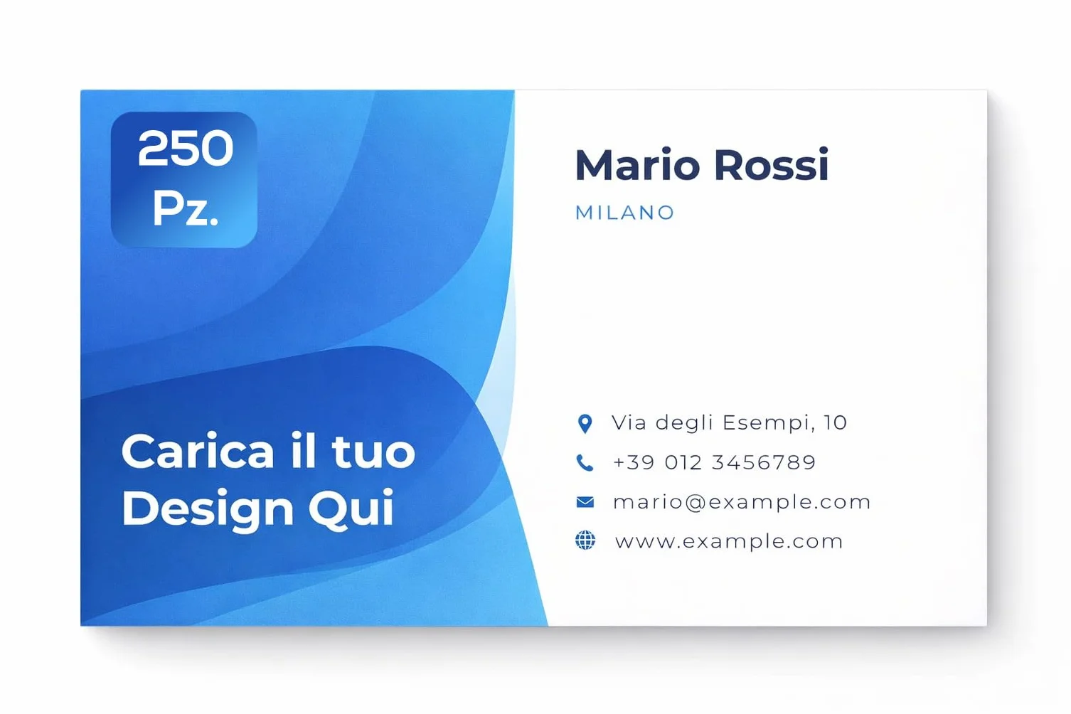 Biglietti da Visita Personalizzati 85x55 mm Stampa Fronte Retro Logo QR Code Carta Opaca Premium 250 Pezzi