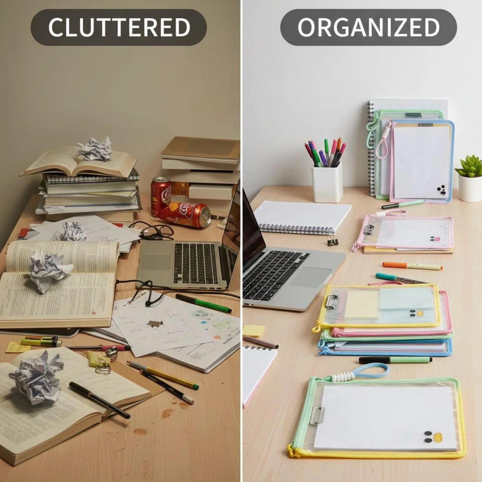 8 sacchetti trasparenti con cerniera, formato A4, 33 x 23,1 x 5,1 cm, con 8 colori, organizer trasparenti per borse da lettura, scuola, ufficio, casa