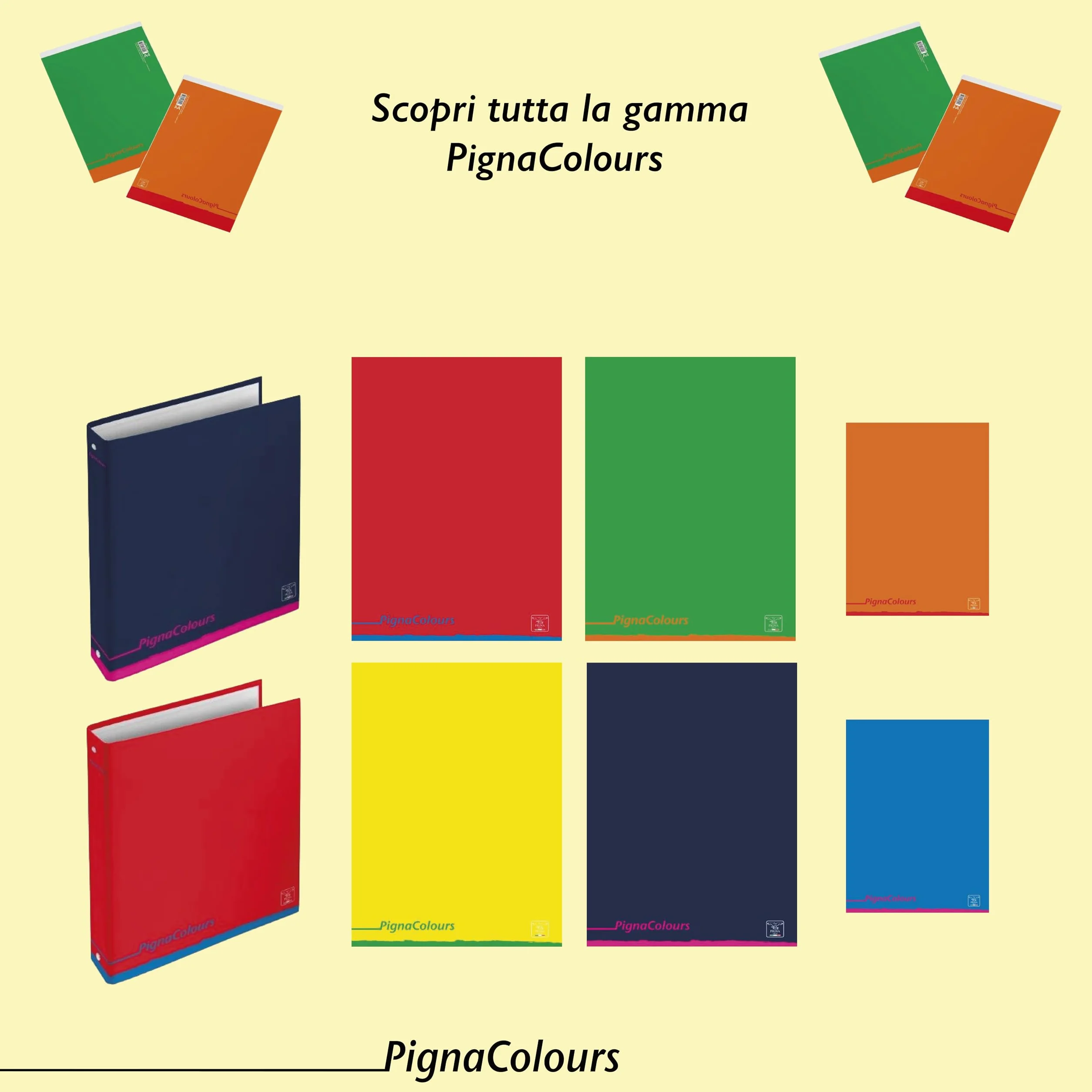 Quaderni A5 PignaColours, righe 1A e 2A Elementare, carta 80 g, 10 sztuk