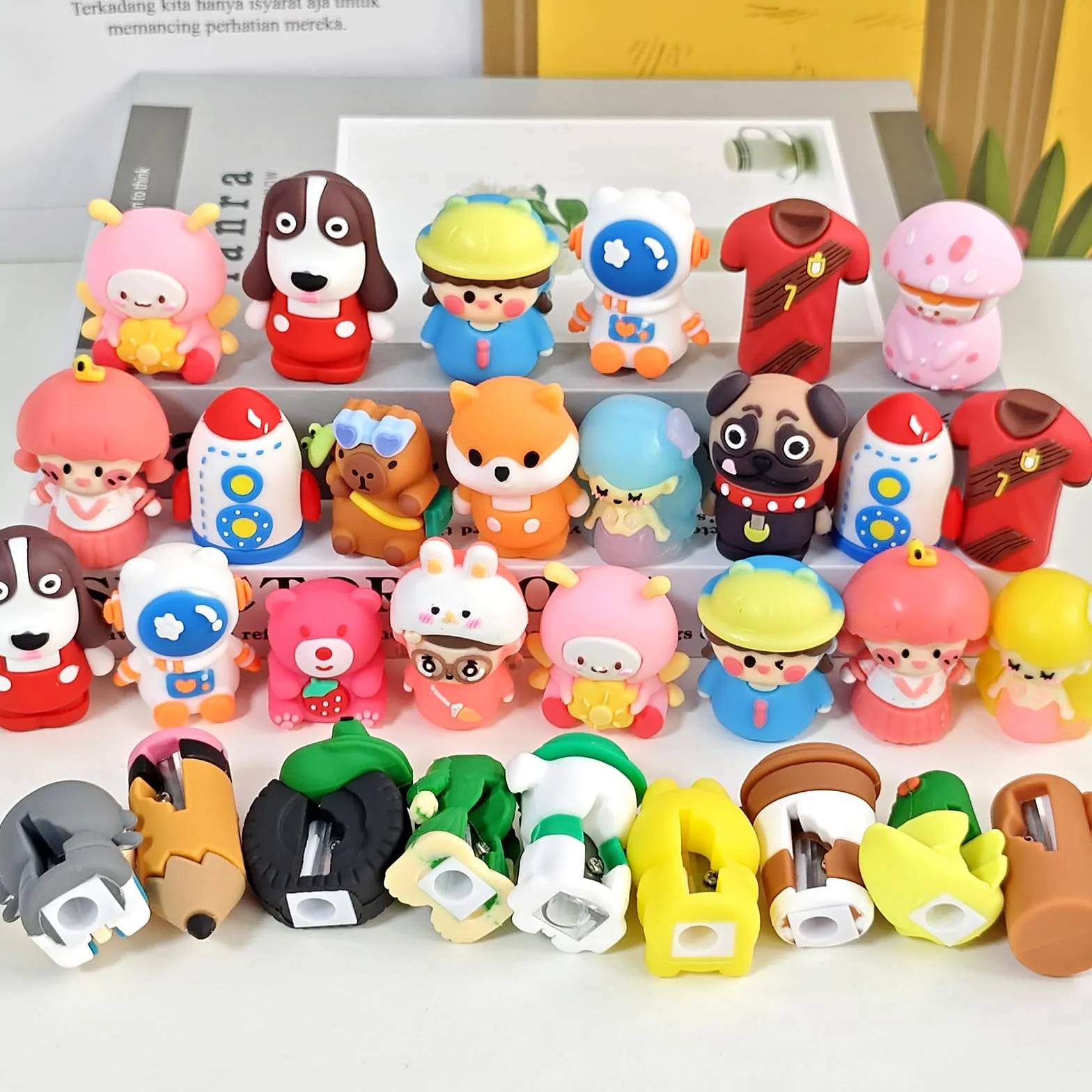 Kawaii temperamatite manuale personaggi cartoni animati 50 pezzi premi classe cancelleria