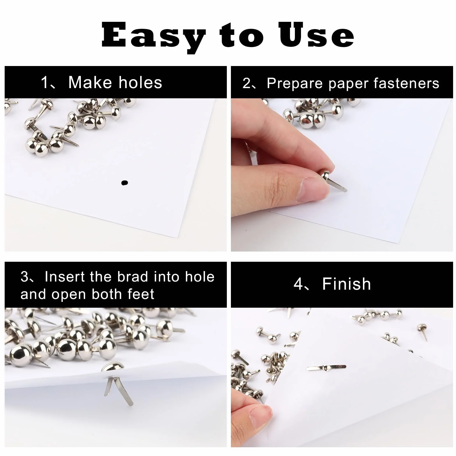 Fermacampioni Scrapbooking 200 Pezzi 8x16 mm Metallo per Carta DIY