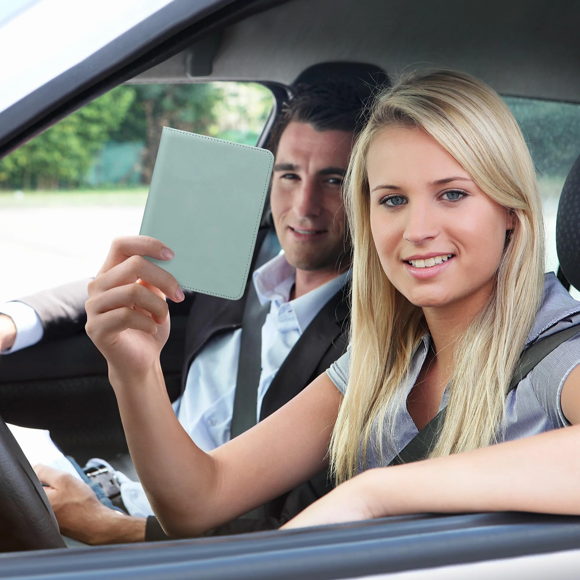 kwmobile Custodia Pelle Nabuk per Libretto Circolazione Auto Cover Portalibretto con Scomparti