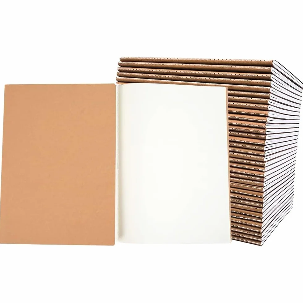 Quaderno con copertina kraft, per viaggiatori, appunti, appunti, appunti, quaderni marroni cuciti (confezione da 30)